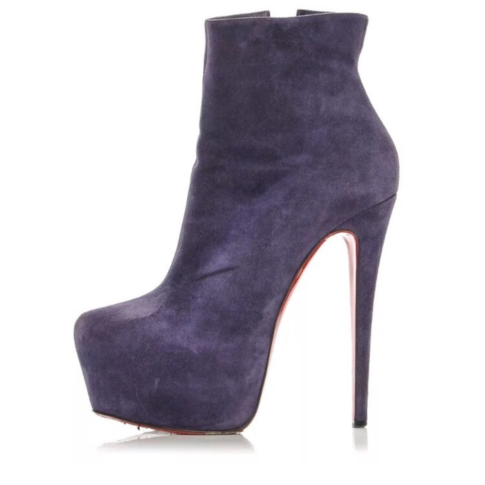 Auth CHRISTIAN LOUBOUTIN Suede Daf Bootie sz 40.5